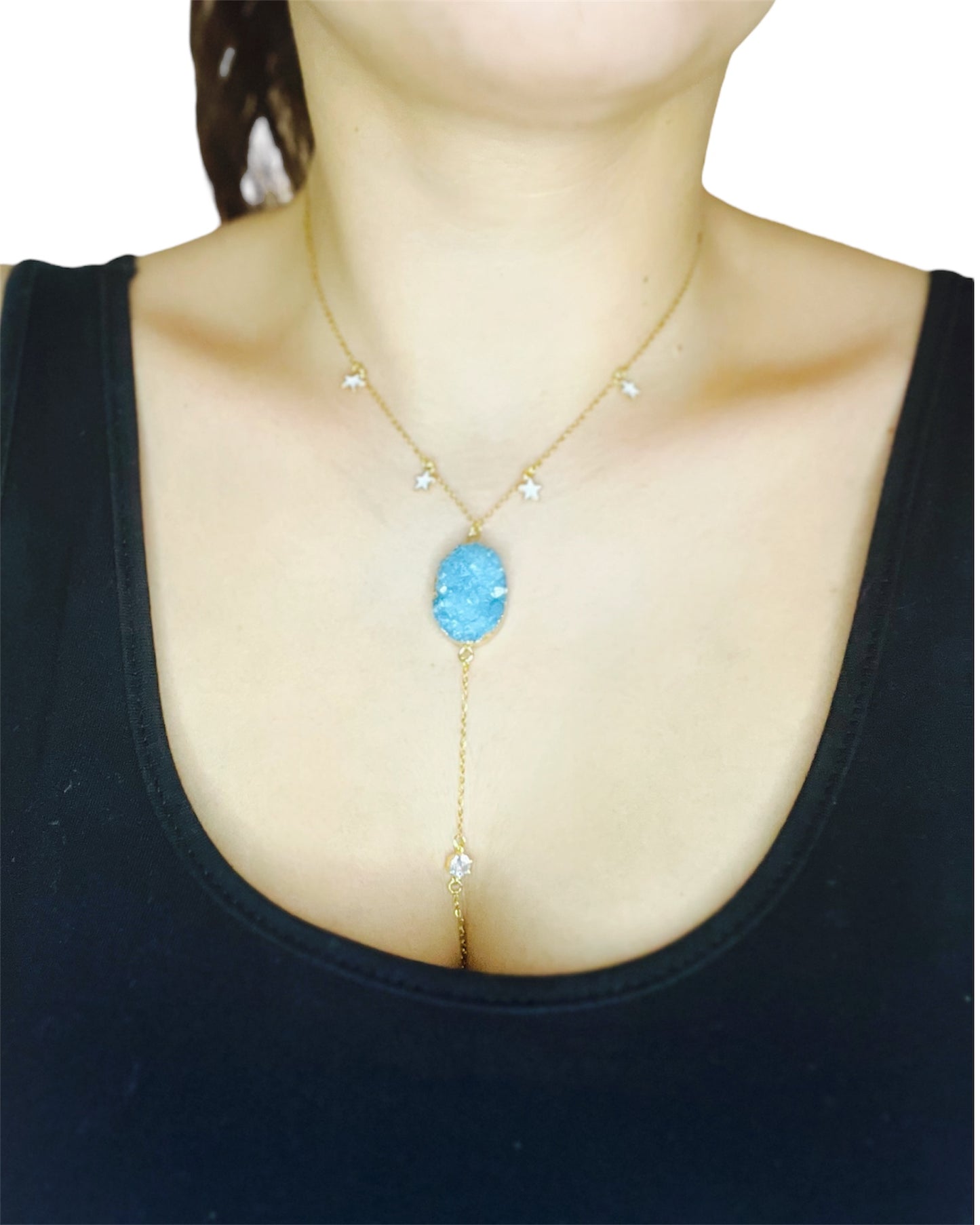 Collier Long Roche Etoilée