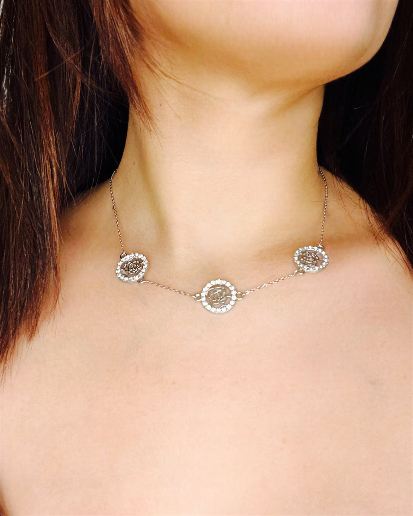 Collier Rosace Scintillante